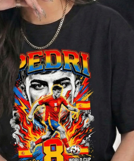 T-shirt Pedri #8 – Coupe du Monde 2026 Espagne