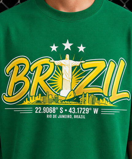 Brazil Rio de Janeiro Skyline 22.9068° S · 43.1729° W Unisex Fan T-Shirt