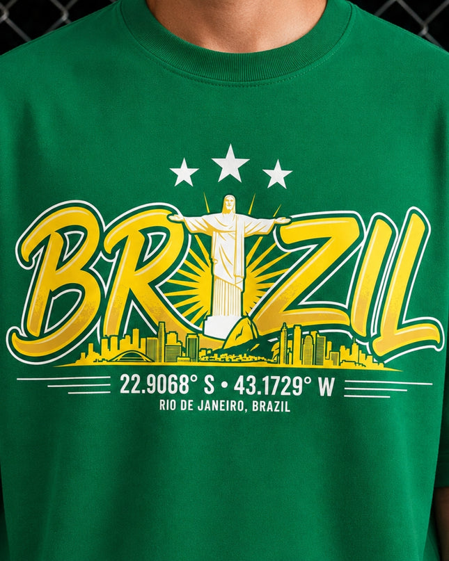 Brazil Rio de Janeiro Skyline 22.9068° S · 43.1729° W Unisex Fan T-Shirt