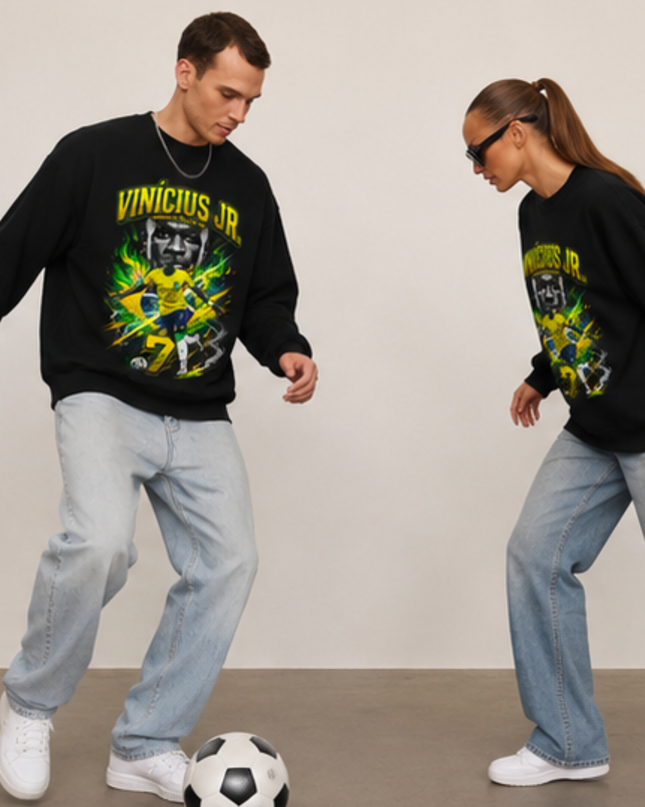 Vinícius Jr. Brazil Seleção Fire Unisex Fan Crewneck