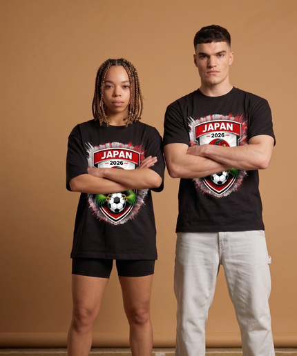 T-shirt unisexe fan blason coq Japon 2026