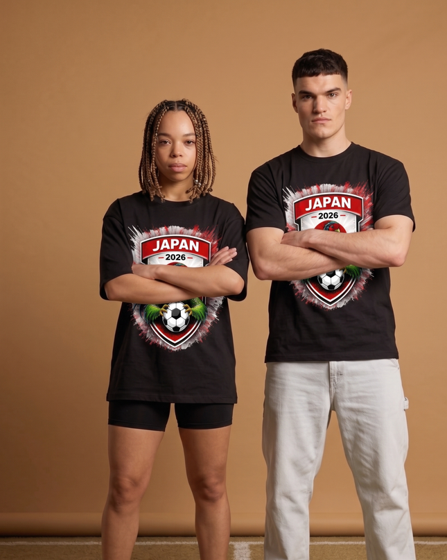 Japan 2026 Rooster Crest Shield Unisex Fan T-Shirt