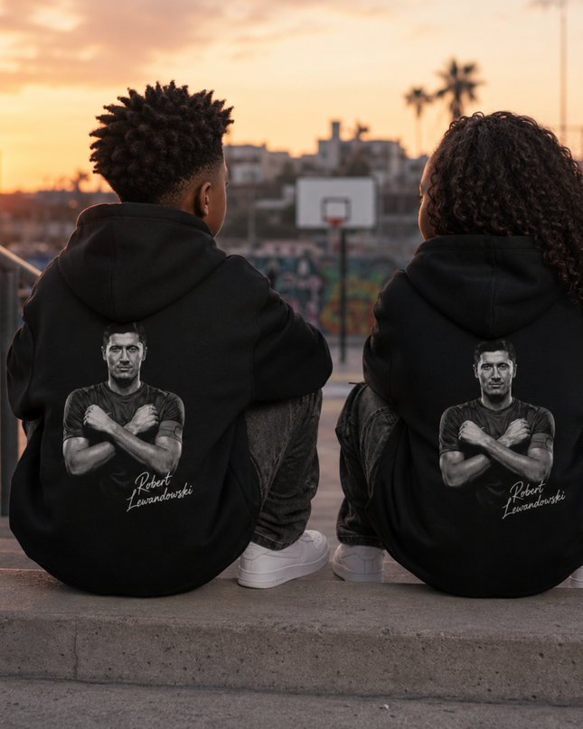 Robert Lewandowski Signature Arms Crossed Kids Fan Hoodie