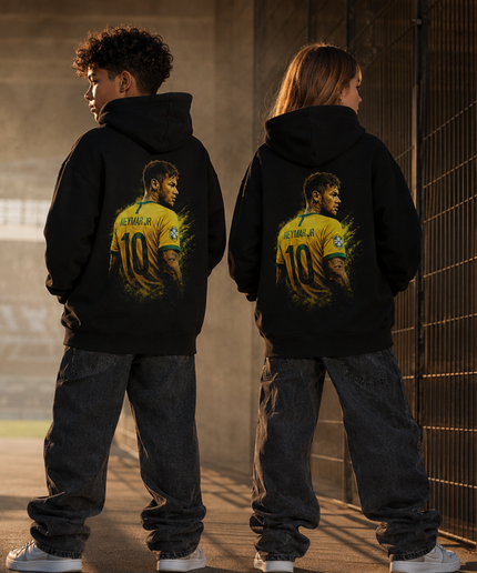 Neymar Jr Brésil #10 Portrait Sweat à Capuche Enfant Fan