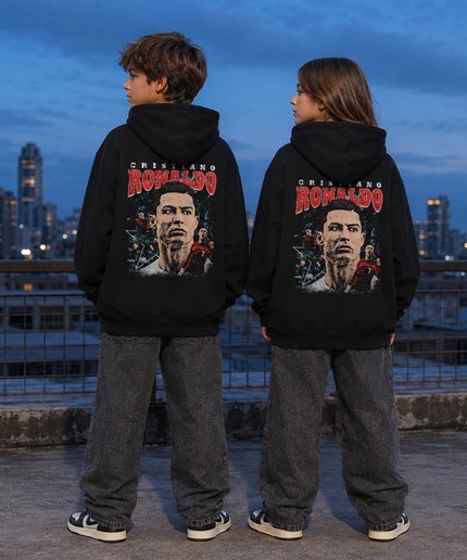 Cristiano Ronaldo CRISTIANO RONALDO Vintage Bootleg Portrait Collage Kids Fan Hoodie