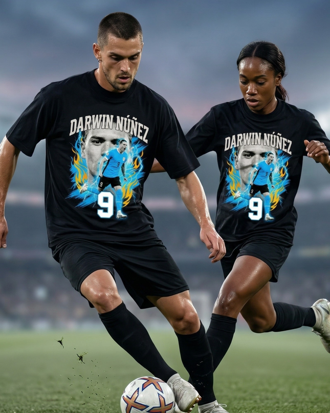 Darwin Nunez #9 Uruguay National Team Flame Edition Soccer World Cup 2026 Unisex Fan T-Shirt