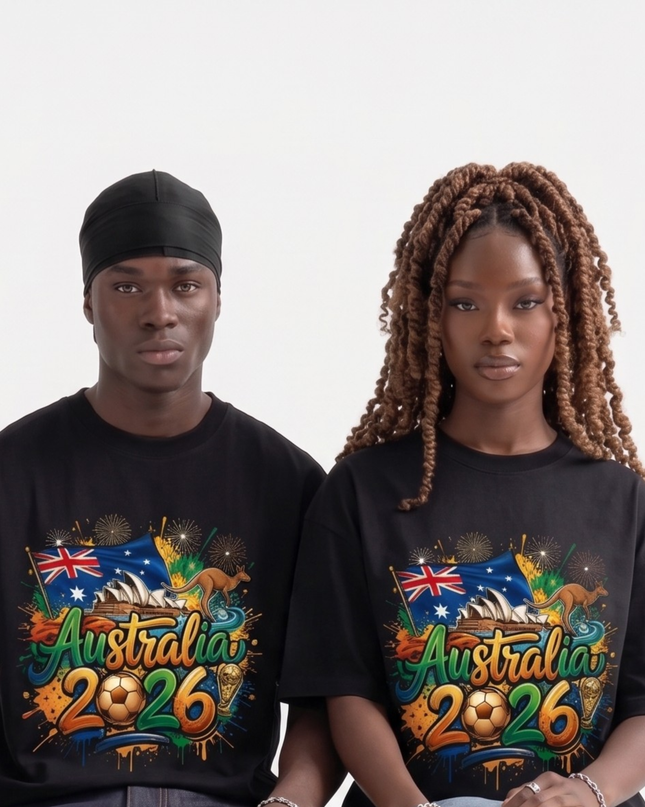 T-Shirt unisexe Australie Coupe du Monde de Football 2026 Graffiti pour fans