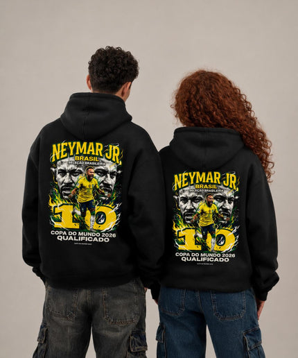 Neymar Jr. #10 Brésil Coupe du Monde 2026 Sweat à Capuche Unisexe pour Fans