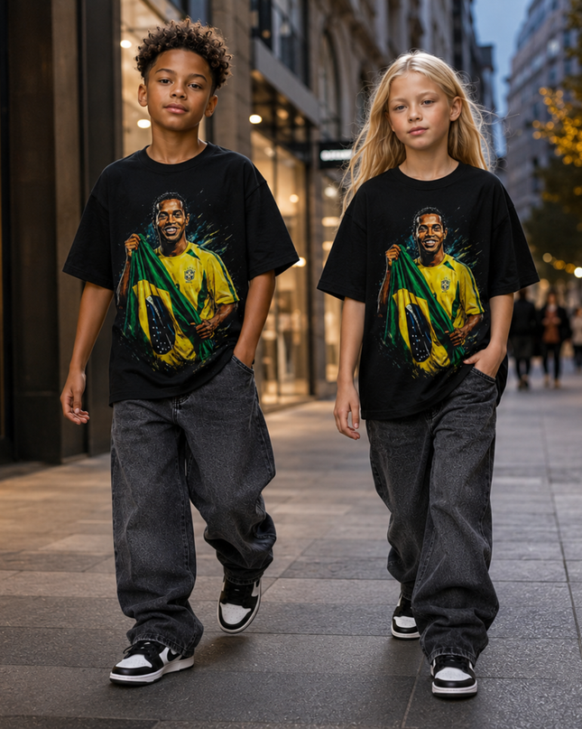 Ronaldinho Brazil Flag Kids Fan T-Shirt