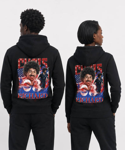Chris Richards USA #3 Red White Blue Vintage Bootleg Unisex Fan Hoodie