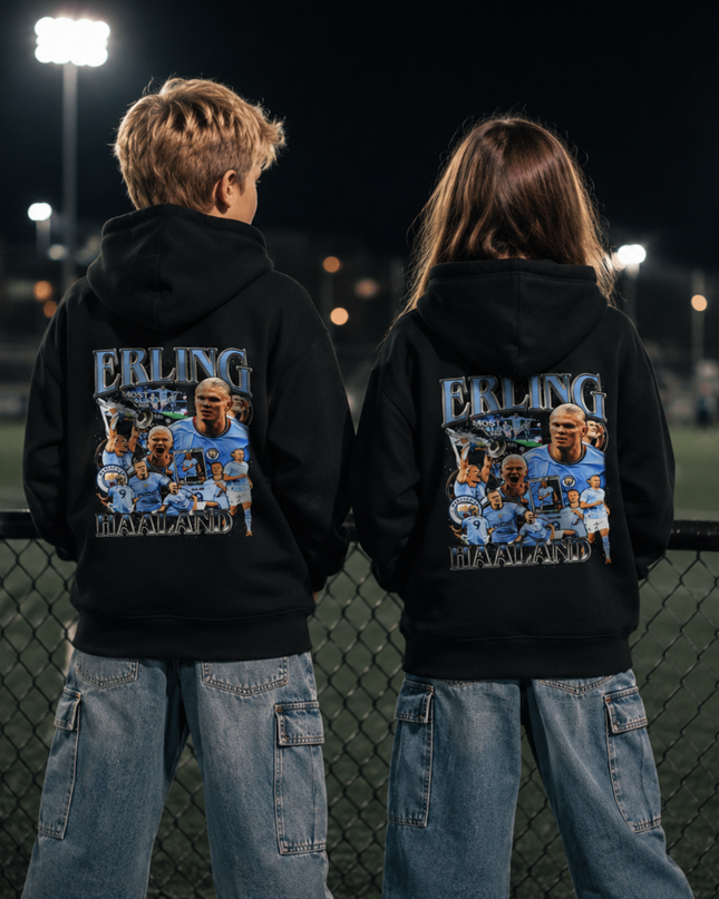Sweat à capuche enfant Erling Haaland Man City - Collection rétro