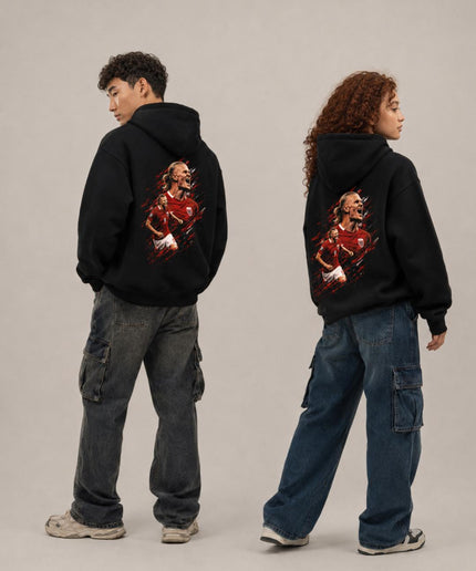 Erling Haaland #9 Norway Roaring Action Art Unisex Fan Hoodie