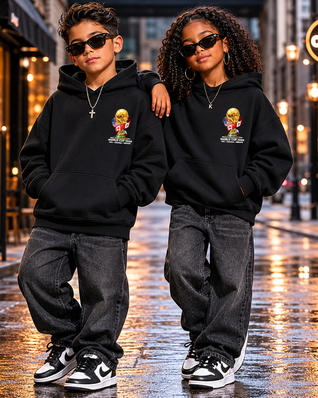 Canada 2026 Bear Crest Kids Fan Hoodie