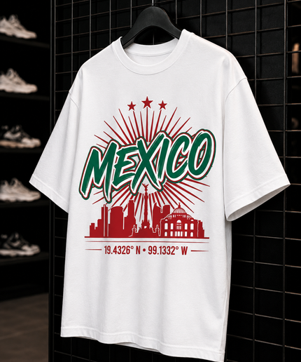 Mexico City Skyline 19.4326° N · 99.1332° W Kids Fan T-Shirt