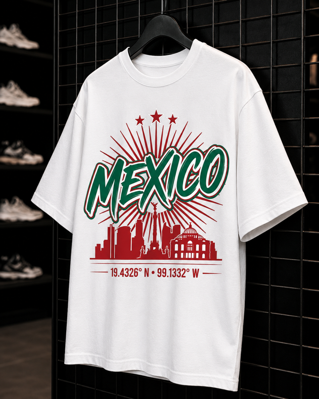 Mexico City Skyline 19.4326° N · 99.1332° W Kids Fan T-Shirt