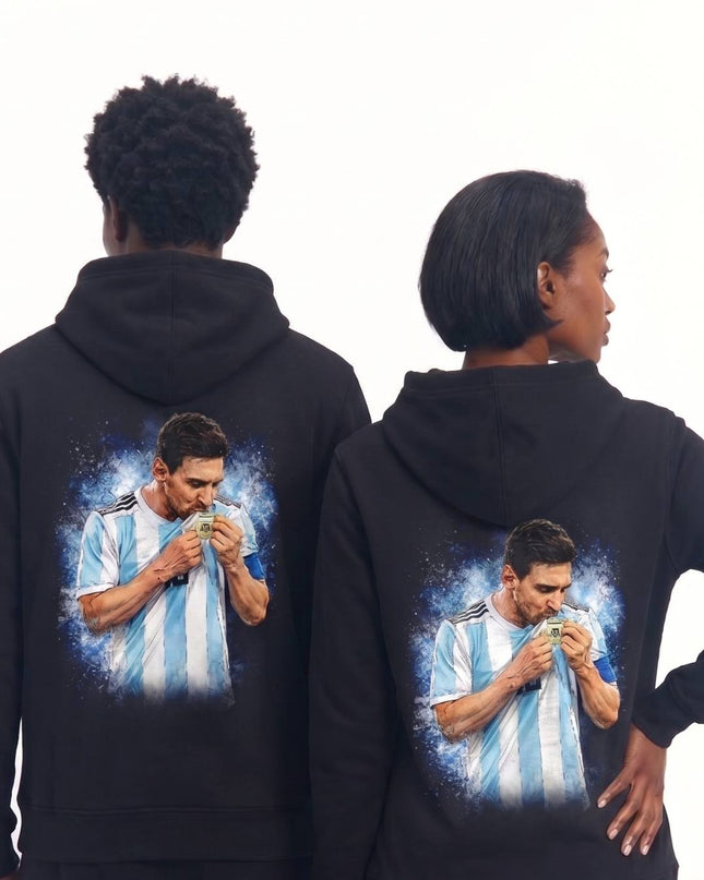 Lionel Messi Argentina Trophy Kiss Unisex Fan Hoodie