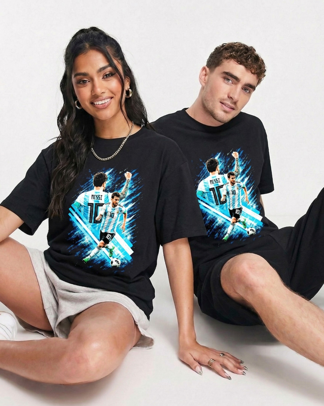 Lionel Messi #10 Argentina Double Celebration Unisex Fan T-Shirt