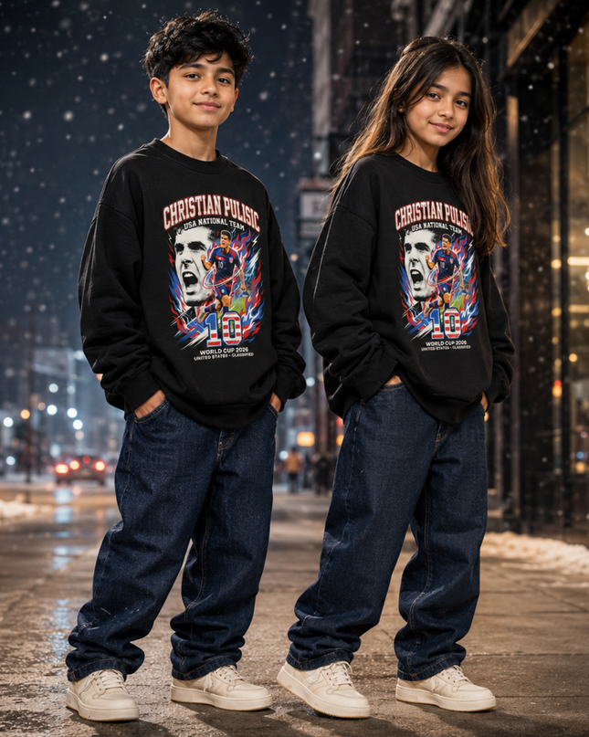 Christian Pulisic USA 2026 Kids Fan Crewneck