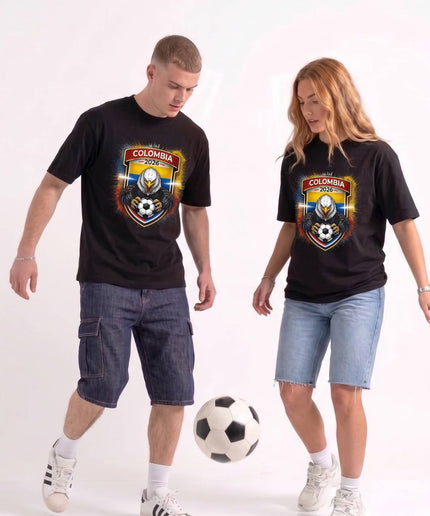 T-shirt unisexe fan Coupe du Monde de Football Colombie 2026 Condor Aigle Blason