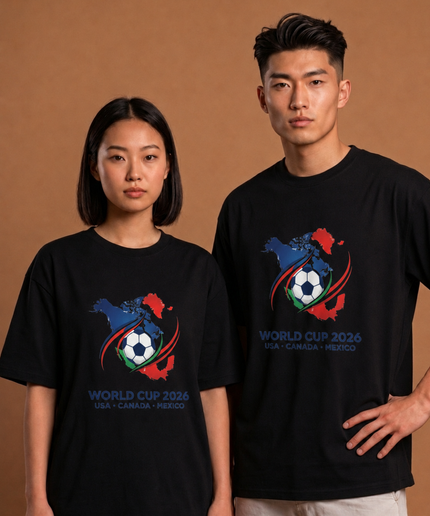 World Cup 2026 USA Canada Mexico Crest Map Unisex Fan T-Shirt