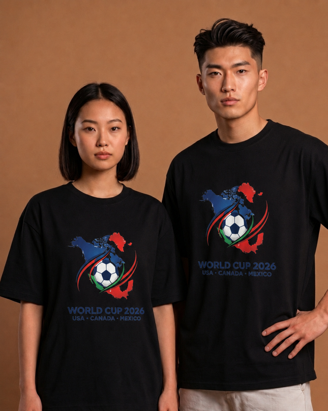 World Cup 2026 USA Canada Mexico Crest Map Unisex Fan T-Shirt