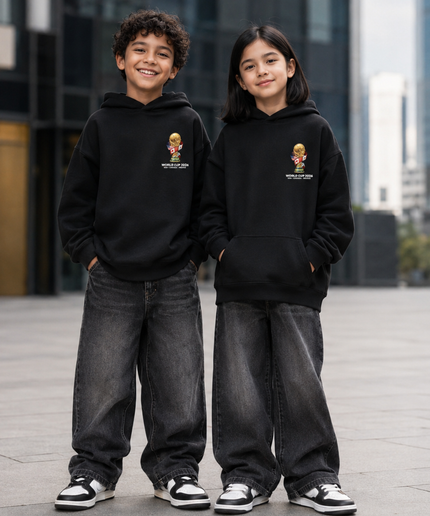 Lionel Messi Argentina #10 Fist Pump Dribble Dual-Pose Kids Fan Hoodie