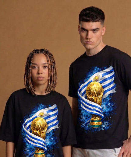 Uruguay World Cup Trophy Flag Cosmic Blue Soccer World Cup 2026 Unisex Fan T-Shirt