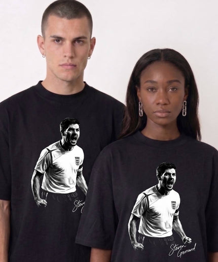 T-shirt unisexe Steven Gerrard, légende anglaise, signature et célébration rugissante