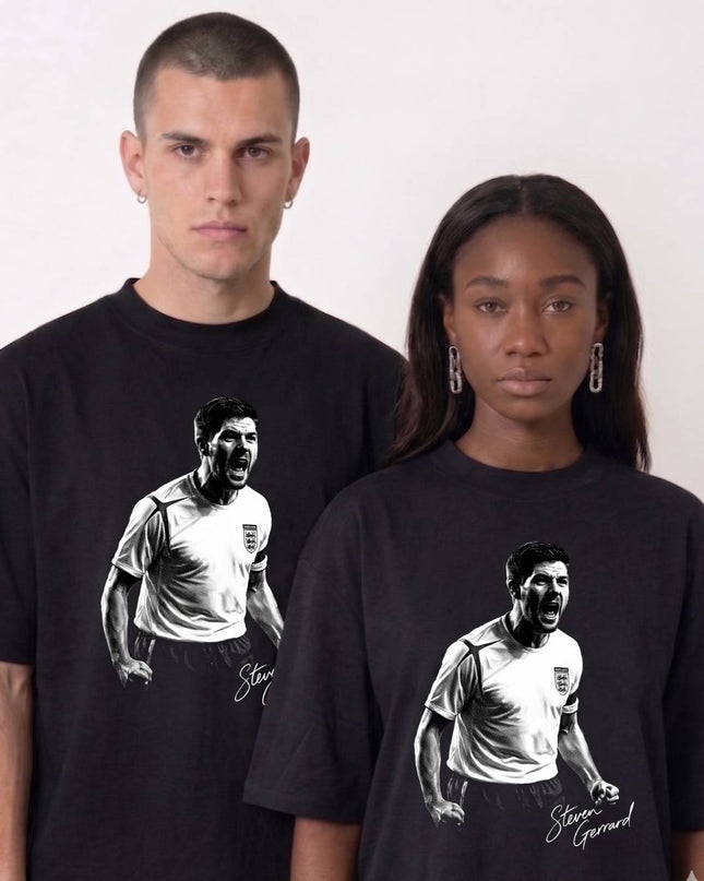 T-shirt unisexe Steven Gerrard, légende anglaise, signature et célébration rugissante