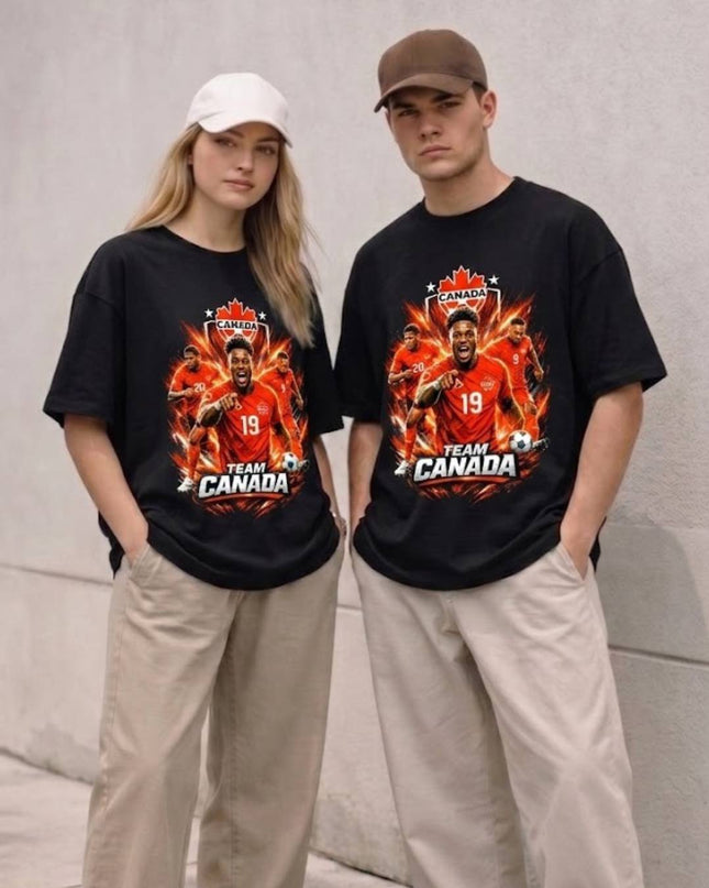 Team Canada #19 Squad Fire Soccer World Cup 2026 Unisex Fan T-Shirt
