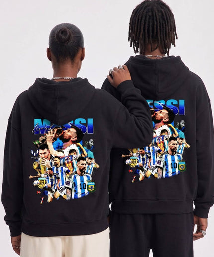 Sweat à capuche unisexe Lionel Messi Argentine Bleu MESSI Collage pour fans