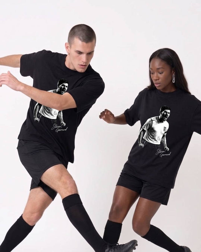 T-shirt unisexe Steven Gerrard, légende anglaise, signature et célébration rugissante
