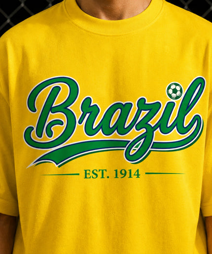 Brazil Est. 1914 Script Kids Fan T-Shirt