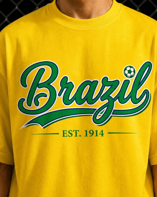 Brazil Est. 1914 Script Kids Fan T-Shirt