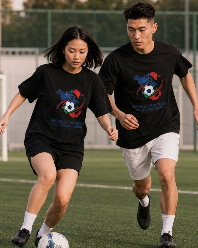 World Cup 2026 USA Canada Mexico Crest Map Unisex Fan T-Shirt