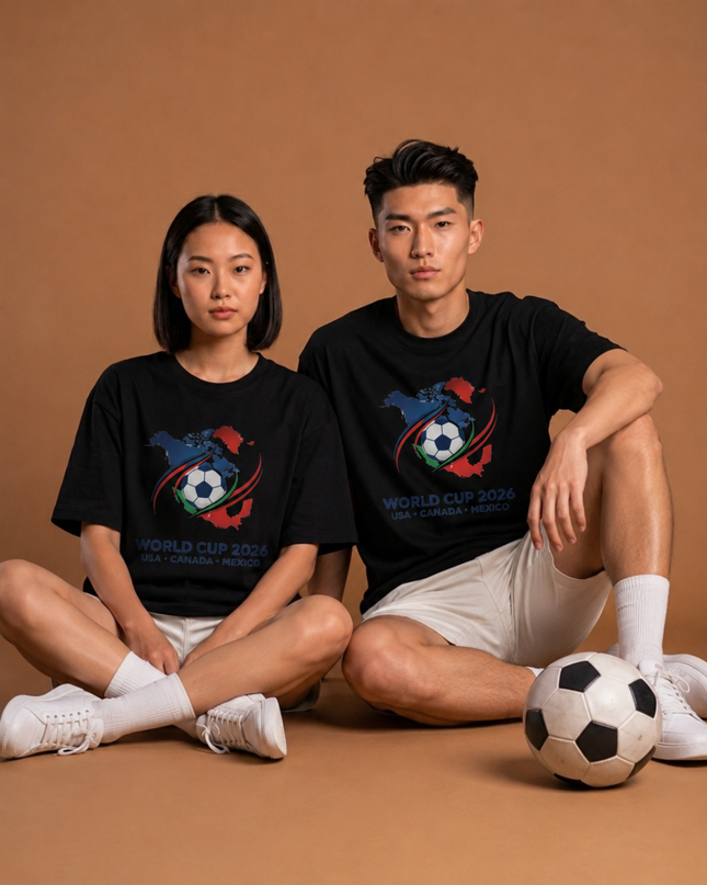 World Cup 2026 USA Canada Mexico Crest Map Unisex Fan T-Shirt