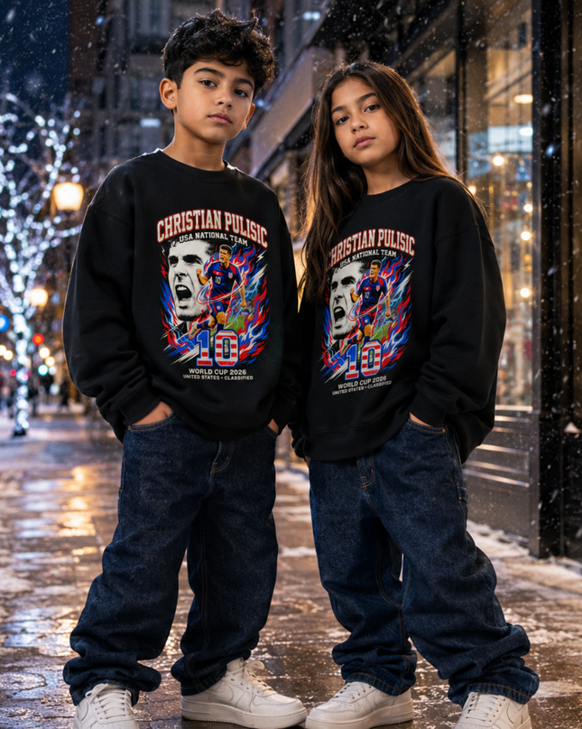 Christian Pulisic USA 2026 Kids Fan Crewneck