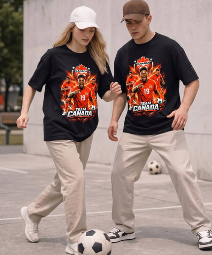 T-shirt de supporter unisexe Équipe Canada n°19 Coupe du monde de soccer 2026