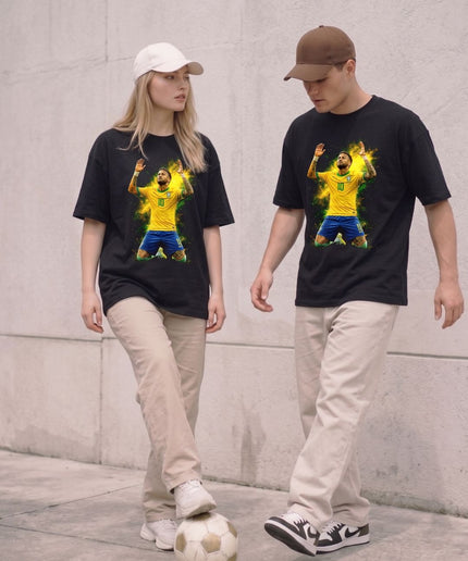 T-shirt unisexe pour fans Neymar Jr. #10 Brésil Célébration