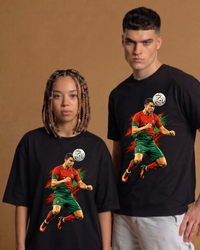 Cristiano Ronaldo Header Portugal Fan T-Shirt