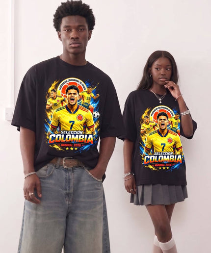 Luis Díaz #7 Selección Colombia Federación Colombiana de Fútbol Mondial 2026 T-Shirt Unisexe pour Fans