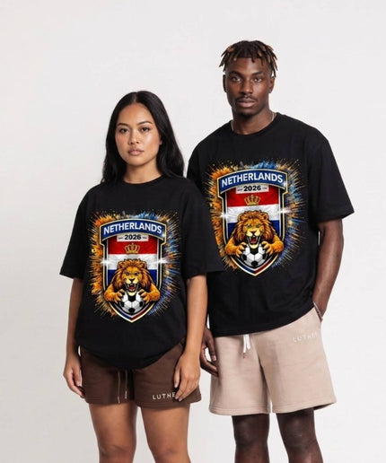 Netherlands 2026 Golden Lion Shield Crest Oranje Explosion Soccer World Cup Unisex Fan T-Shirt