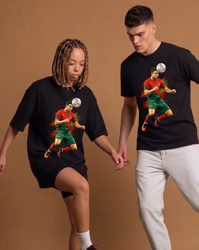 Cristiano Ronaldo Header Portugal Fan T-Shirt