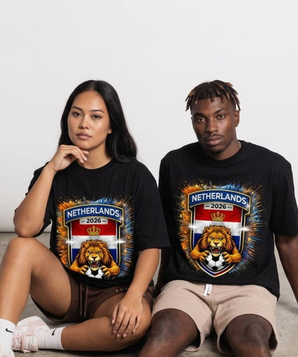 Netherlands 2026 Golden Lion Shield Crest Oranje Explosion Soccer World Cup Unisex Fan T-Shirt