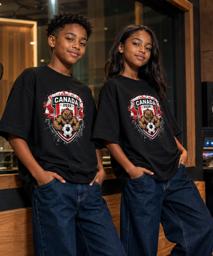Canada 2026 Bear Crest Shield Kids Fan T-Shirt