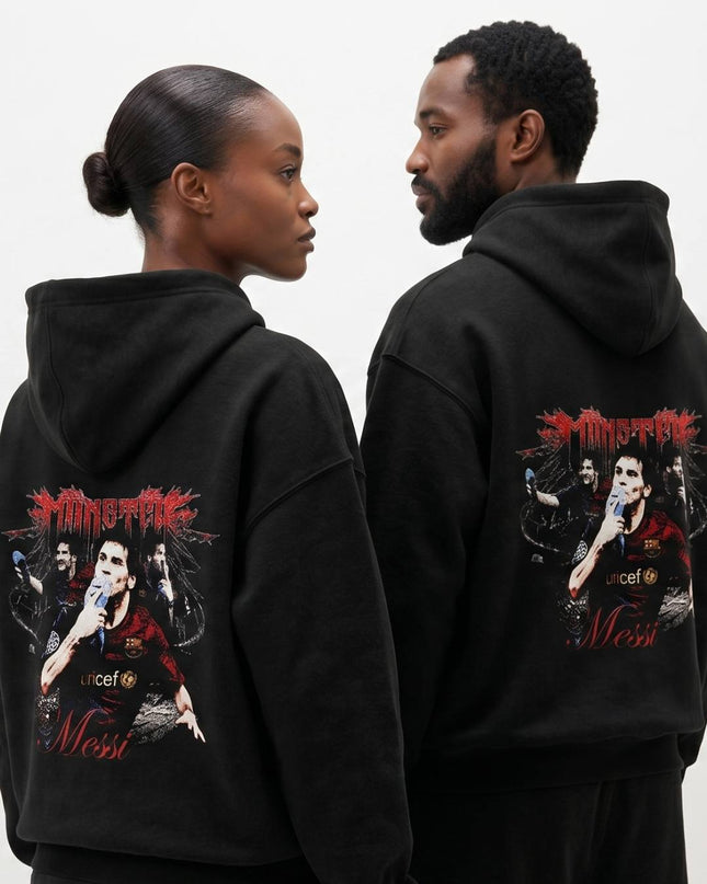 Lionel Messi Monster Barcelona Dark Metal V2 Unisex Fan Hoodie