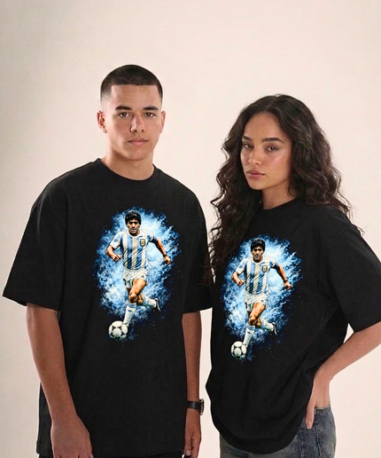 Diego Maradona Argentina Dribble Action Unisex Fan T-Shirt