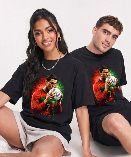 Cristiano Ronaldo Ballon Baiser Portugal Fan T-Shirt