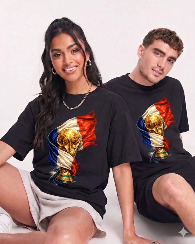 France World Cup Trophy Flag Glory Unisex Fan T-Shirt