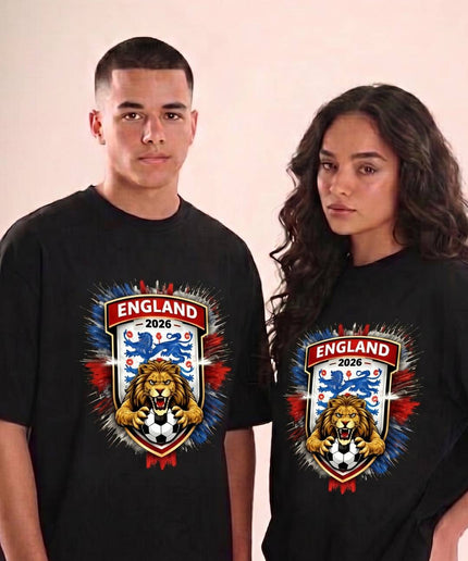 England 2026 Lion Shield Soccer World Cup Unisex Fan T-Shirt